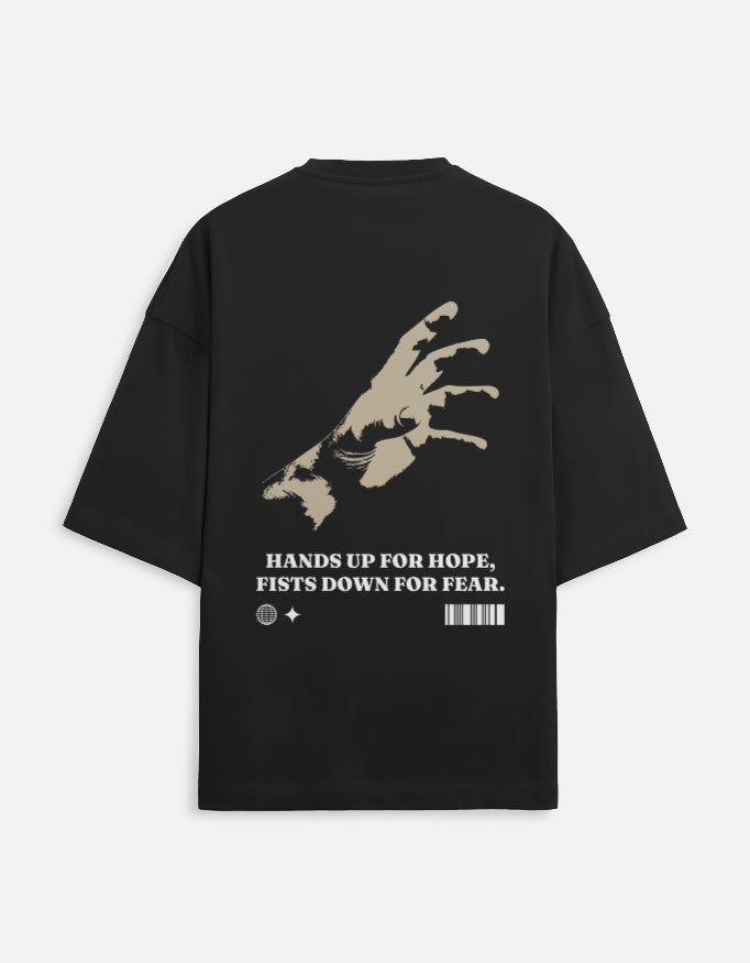 Hands Up For Hope Fists Down For Fear Premium Oversized T-shirt