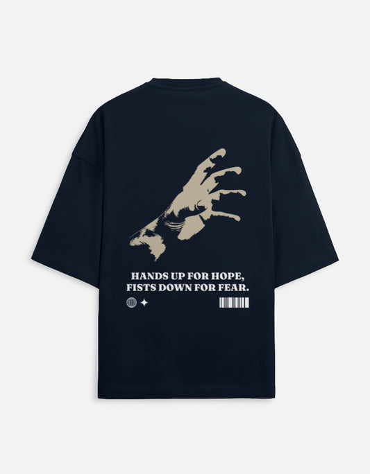 Hands Up For Hope Fists Down For Fear Premium Oversized T-shirt